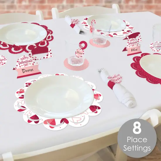 Big Dot of Happiness Happy Galentine's Day - Valentine's Day Party Paper Charger and Table Decorations - Chargerific Kit - Place Setting for 8 {3}