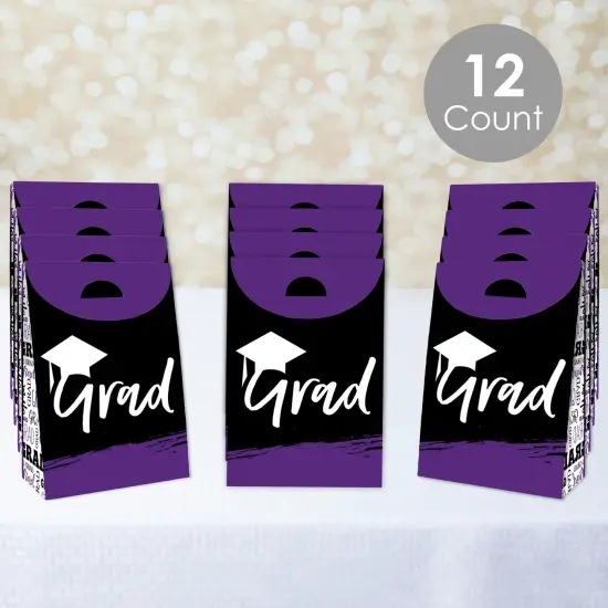 Big Dot of Happiness Purple Grad - Best is Yet to Come - Purple Graduation Gift Favor Bags - Party Goodie Boxes - Set of 12 {3}