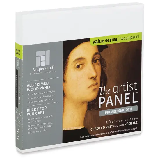 Ampersand Value Series Artist Panel - Smooth, 8" x 8", 7/8" Cradle {1}