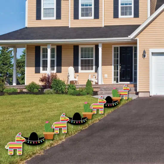 Big Dot of Happiness Let's Fiesta - Pinata, Cactus and Sombrero Lawn Decorations - Outdoor Fiesta Party Yard Decorations - 10 Piece {4}