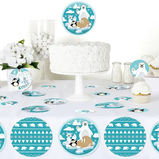 Big Dot of Happiness Arctic Polar Animals - Winter Baby Shower or Birthday Party Giant Circle Confetti - Party Decorations - Large Confetti 27 Count {6}