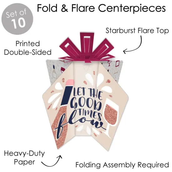Big Dot of Happiness But First, Wine - Table Decorations - Wine Tasting Party Fold and Flare Centerpieces - 10 Count {4}