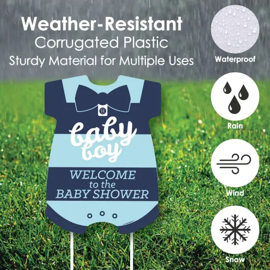 Big Dot of Happiness Hello Little One - Blue and Navy - Party Decorations - It's A Boy Baby Shower Welcome Yard Sign {4}