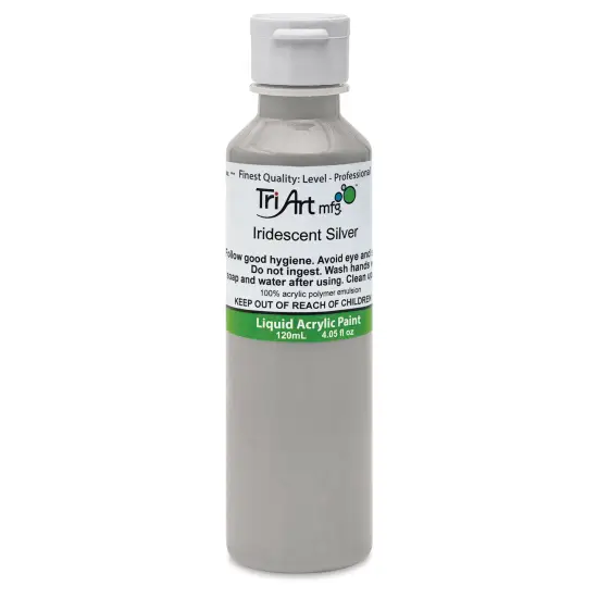 Tri-Art Liquid Artist Acrylics - Iridescent Silver, 120 ml bottle {1}