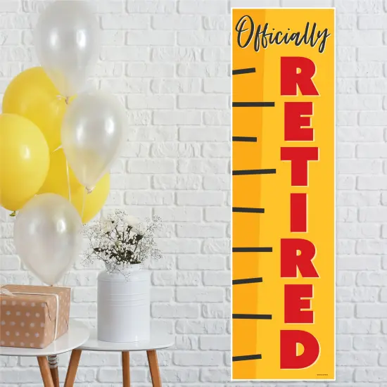 Big Dot of Happiness Teacher Retirement - Happy Retirement Party Front Door Decoration - Vertical Banner {1}