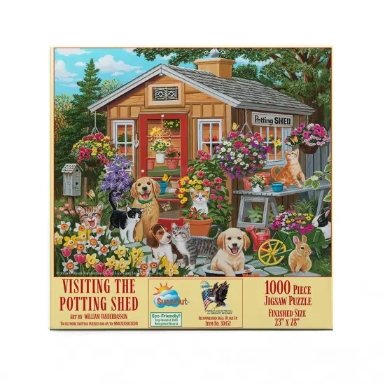 Sunsout Visiting the Potting Shed 1000 pc Jigsaw Puzzle 30452 {4}