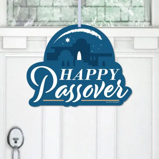 Big Dot of Happiness Happy Passover - Hanging Porch Pesach Jewish Holiday Party Outdoor Decorations - Front Door Decor - 1 Piece Sign {1}