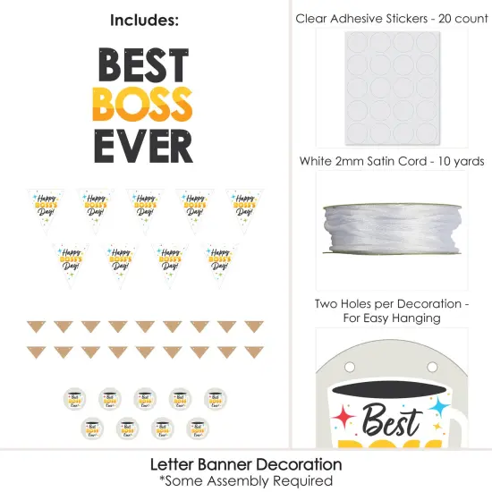 Big Dot of Happiness Happy Boss&rsquo;s Day - Best Boss Ever Letter Banner Decoration - 36 Banner Cutouts and Best Boss Ever Banner Letters {6}