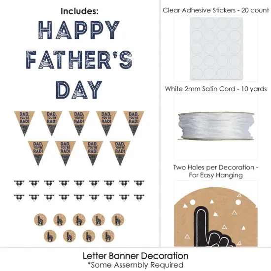 Big Dot of Happiness My Dad is Rad - Father's Day Letter Banner Decoration - 36 Banner Cutouts and Happy Father's Day Banner Letters {6}