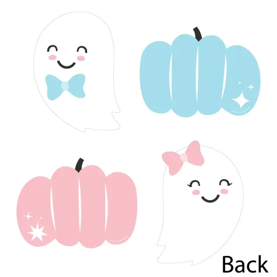 Big Dot of Happiness Boo-y or Ghoul - Ghost and Pumpkin Decorations DIY Halloween Gender Reveal Party Essentials - Set of 20 {4}