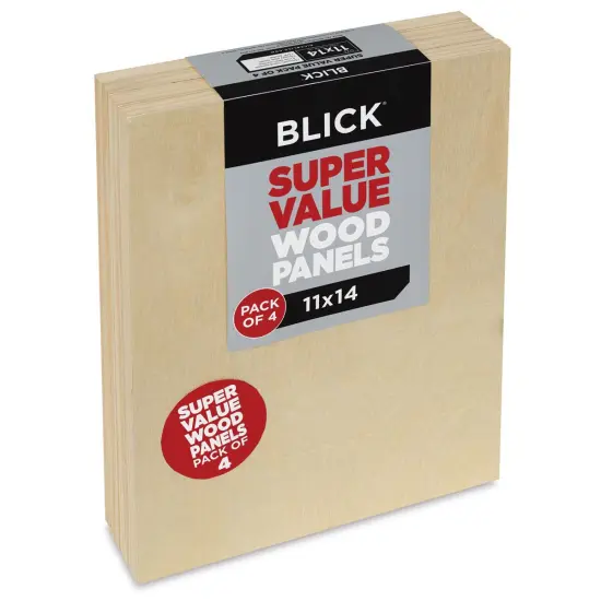 Blick Super Value Wood Panel Pack - 11" x 14", Pkg of 4 {2}