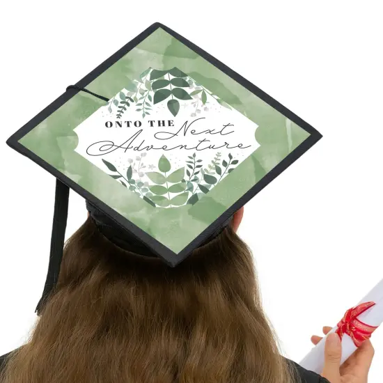 Big Dot of Happiness Boho Botanical Graduate - Greenery Graduation Cap Decorations Kit - Grad Cap Cover {6}