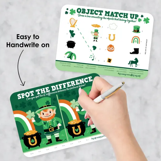 Big Dot of Happiness Shamrock St. Patrick's Day - 2-in-1 Saint Paddy&rsquo;s Day Party Cards - Activity Duo Games - Set of 20 {4}