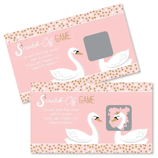 Big Dot of Happiness Swan Soiree - White Swan Baby Shower or Birthday Party Game Scratch Off Cards - 22 Count {1}