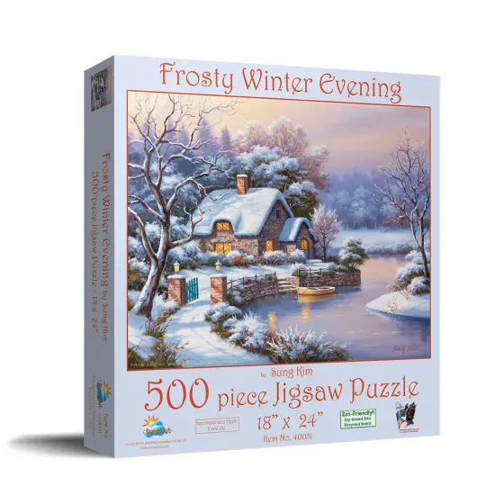 Sunsout Frosty Winter Evening 500 pc Jigsaw Puzzle 40051 {3}