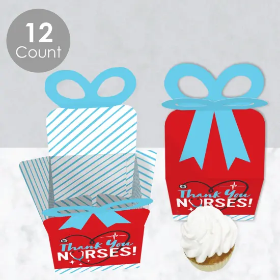 Thank You Nurses - Square Favor Gift Boxes - Nurse Appreciation Week Bow Boxes - Set of 12 {4}