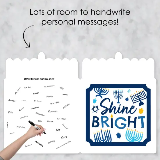 Big Dot of Happiness Hanukkah Menorah - Happy Chanukah Holiday Giant Greeting Card - Big Shaped Jumborific Card - 16.5 x 22 inches {4}