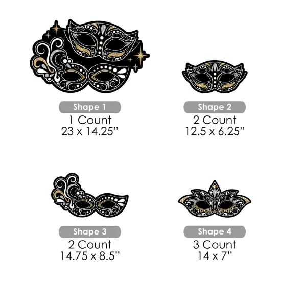 Big Dot of Happiness Masquerade - Yard Sign and Outdoor Lawn Decorations - Carnival Mask Party Yard Signs - Set of 8 {7}