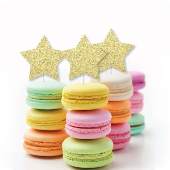 Big Dot of Happiness Gold Glitter Star - No-Mess Real Gold Glitter Cut-Outs - Party Confetti - Set of 24 {6}