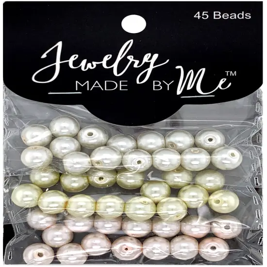Jewelry Made By Me Round Beads-Ivory, Yellow, Pink {1}