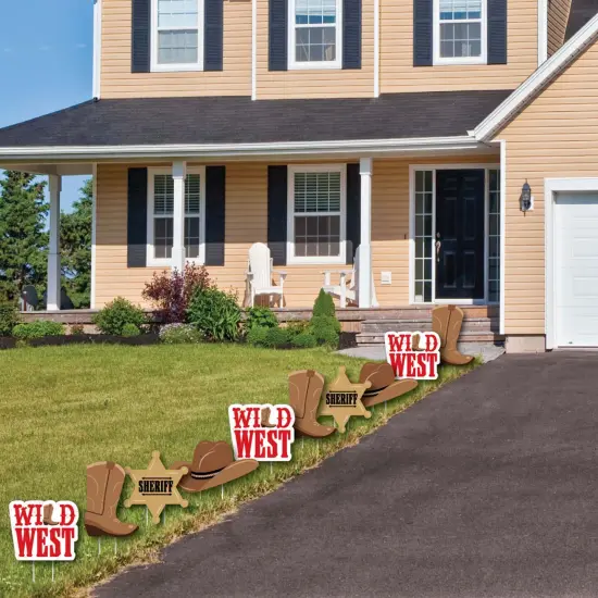 Big Dot of Happiness Western Hoedown - Cowboy Hat, Boots & Sheriff Badge Lawn Decorations - Outdoor Wild West Cowboy Party Yard Decorations - 10 Piece {4}