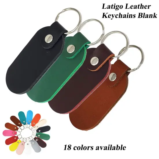 Oval Leather Keychains Kit &ndash; Full-Grain Latigo, 10-Pack, Engraving & Foil Stamping Ready, DIY Personalized Keyrings Hot Pink {2}