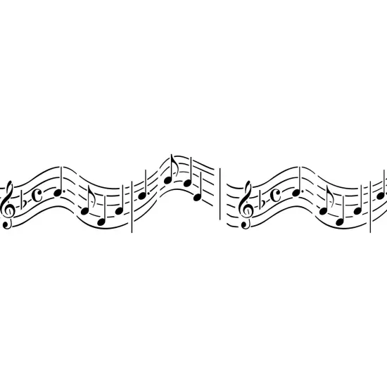 Musical Notes Wall Stencil | 3668 by Designer Stencils | Pattern Stencils | Reusable Stencils for Painting | Safe & Reusable Template for Wall Decor | Try This Stencil Instead of a Wallpaper | Easy to Use & Clean Art Stencil Pattern {2}