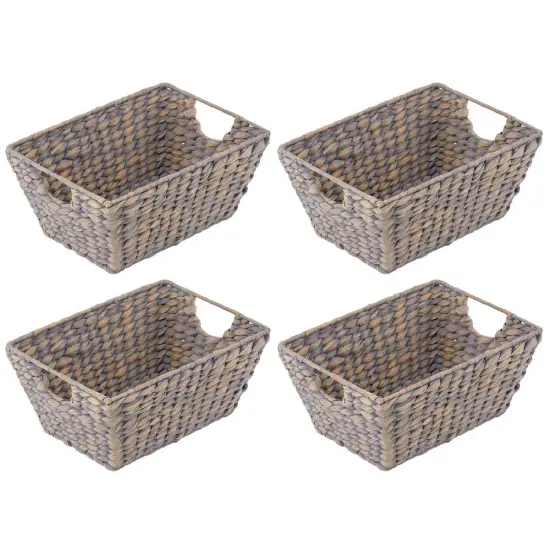 mDesign Woven Hyacinth Nesting Kitchen Storage Basket Bins, 4 Pack {4}