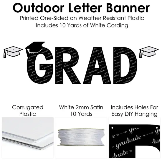 Big Dot of Happiness Graduation Cheers - Large Graduation Party Decorations - GRAD - Outdoor Letter Banner {6}