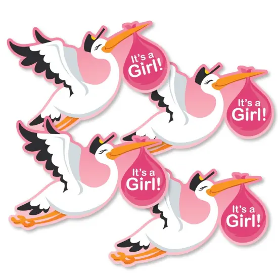 Big Dot of Happiness Girl Special Delivery - Decorations DIY Pink It's a Girl Stork Baby Shower Party Essentials - Set of 20 {3}