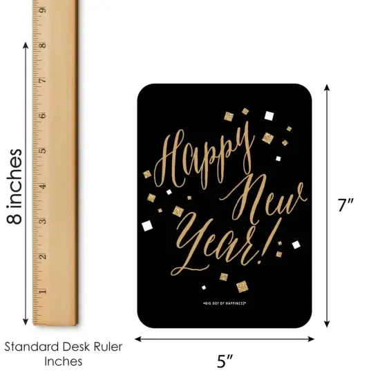 Big Dot of Happiness New Year's Eve - Gold - Bar Bingo Cards and Markers - New Years Eve Party Bingo Game - Set of 18 {6}