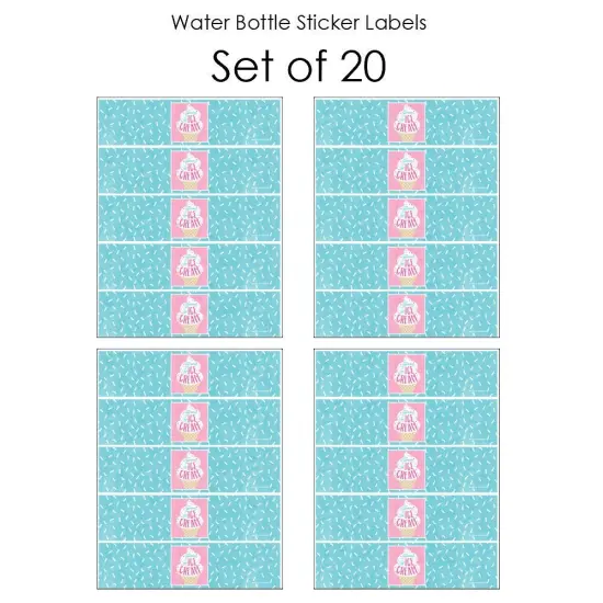 Big Dot of Happiness Scoop Up the Fun - Ice Cream - Sprinkles Party Water Bottle Sticker Labels - Set of 20 {4}