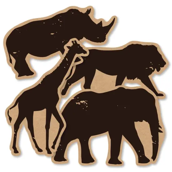 Big Dot of Happiness Wild Safari - Giraffe, Elephant, Lion & Rhino Decor DIY Jungle Birthday Party or Baby Shower Essentials - Set of 20 {3}