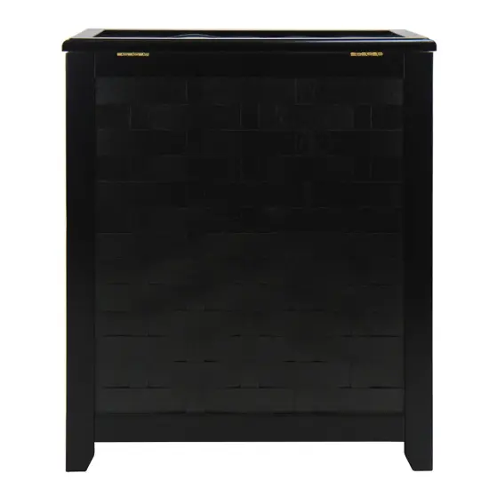 Oceanstar Mahogany Finished Rectangular Veneer Laundry Wood Hamper with Interior Bag Black {4}