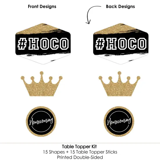 Big Dot of Happiness Hoco Dance - Homecoming Centerpiece Sticks - Table Toppers - Set of 15 {6}