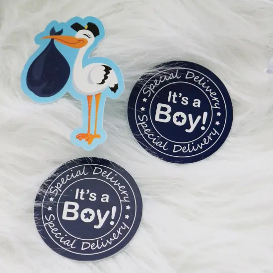Big Dot of Happiness Boy Special Delivery - DIY Shaped Blue It's A Boy Stork Baby Shower Cut-Outs - 24 Count {6}
