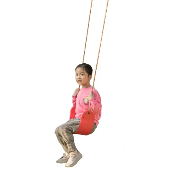 Outdoor Playground Kids Heavy Duty Swing Seat, EVA Belt Swing with Rope for All Ages Red {1}