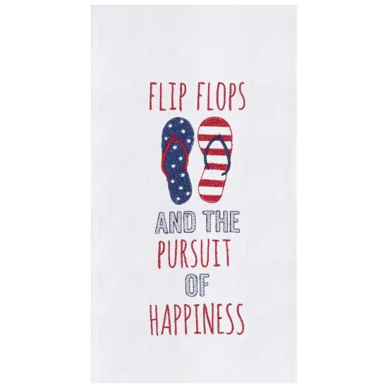 Flip Flops & The Pursuit Of Happiness Flour Sack Cotton Kitchen Towel {1}