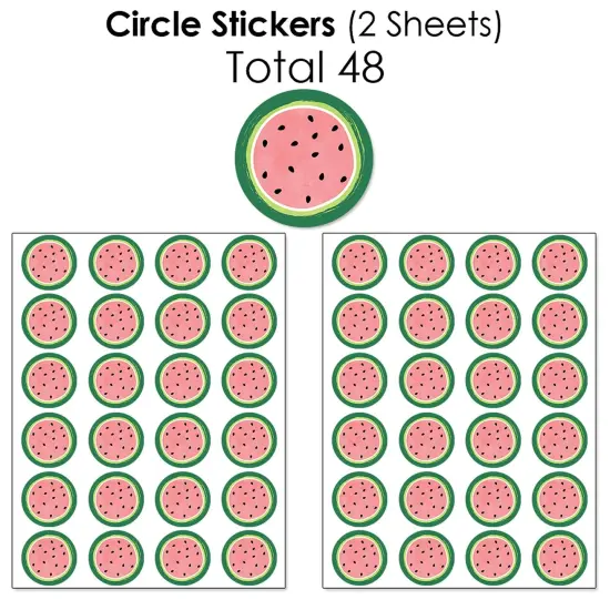 Big Dot of Happiness Sweet Watermelon - Fruit Party Candy Favor Sticker Kit - 304 Pieces {7}