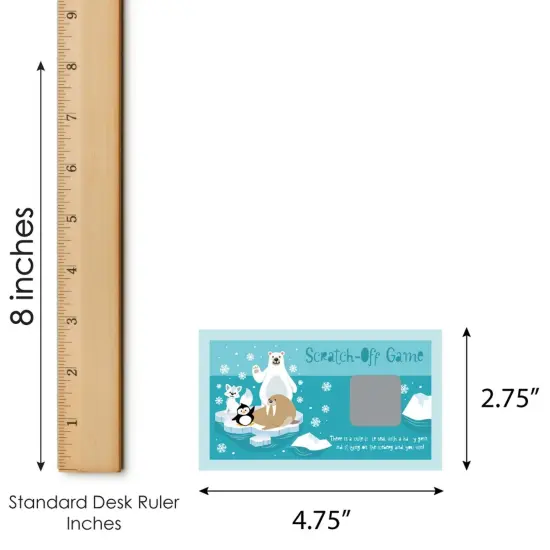 Big Dot of Happiness Arctic Polar Animals - Winter Baby Shower or Birthday Party Game Scratch Off Cards - 22 Count {7}