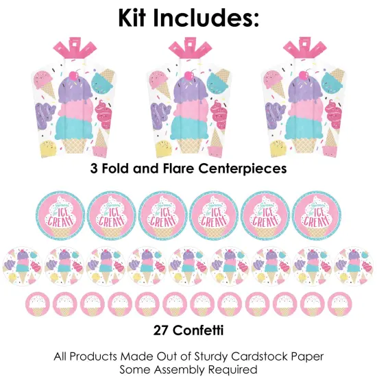 Big Dot of Happiness Scoop Up The Fun - Ice Cream - Sprinkles Party Decor and Confetti - Terrific Table Centerpiece Kit - Set of 30 {4}