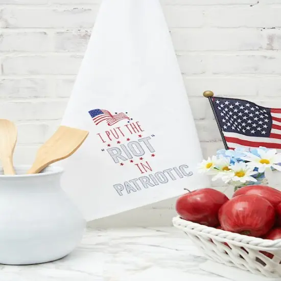 July 4th "Patriotic" Cotton Kitchen Dishtowel {3}