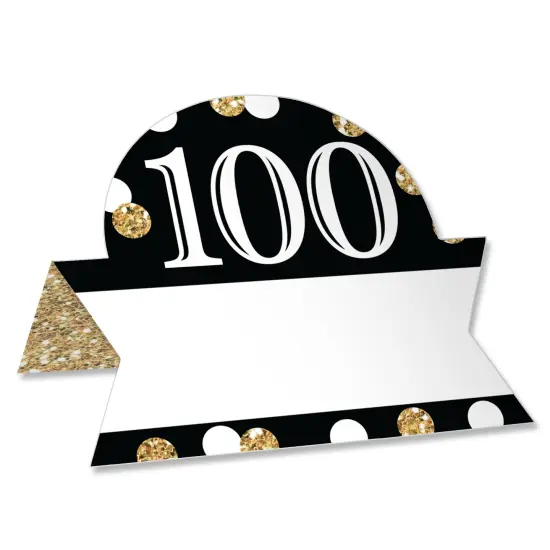 Big Dot of Happiness Adult 100th Birthday - Gold - Birthday Party Tent Buffet Card - Table Setting Name Place Cards - Set of 24 {1}