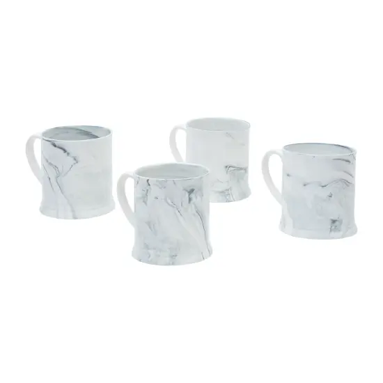 Agate Ware Swirl Design Stoneware Mug Set of 4 16 oz {3}