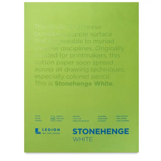 Legion Stonehenge Drawing Paper Pad - 9" x 12", White, 15 Sheets {2}
