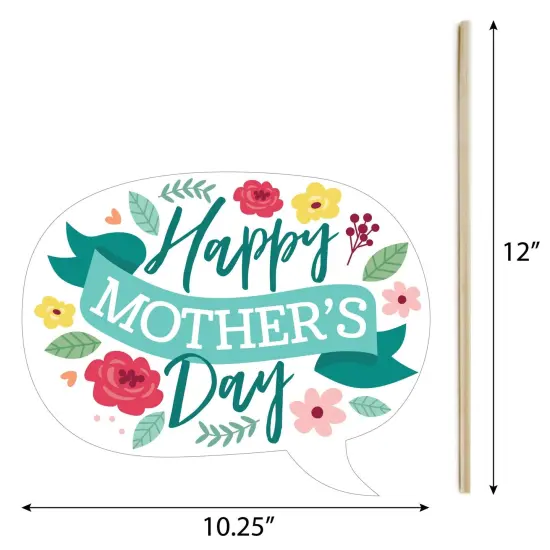 Big Dot of Happiness Colorful Floral Happy Mother's Day - We Love Mom Party Photo Booth Props Kit - 20 Count {7}