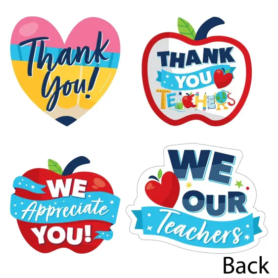 Big Dot of Happiness Thank You Teachers - Apple and Pencil Decorations DIY Teacher Appreciation Essentials - Set of 20 {4}