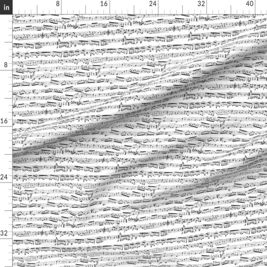 Various Fabrics by the Yard or Fat Quarter Black White Music Notes Musician Piano Musical Custom Printed Fabric by Spoonflower {1}