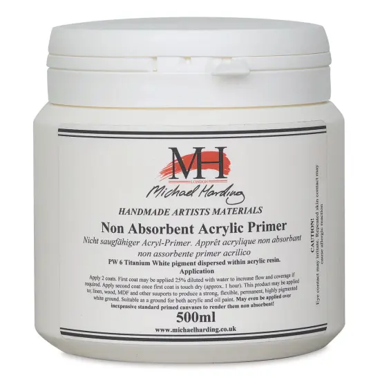 Michael Harding Non-Absorbent Acrylic Primer - White, 500 ml, Jar {1}