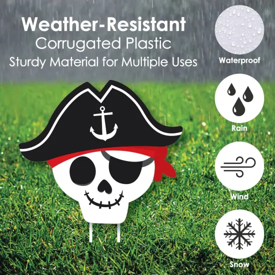 Big Dot of Happiness Pirate Ship Adventures Octopus and Crab, Parrot, Treasure Chest Lawn Decor Outdoor Skull Birthday Party Yard Decorations 10 Pc {6}